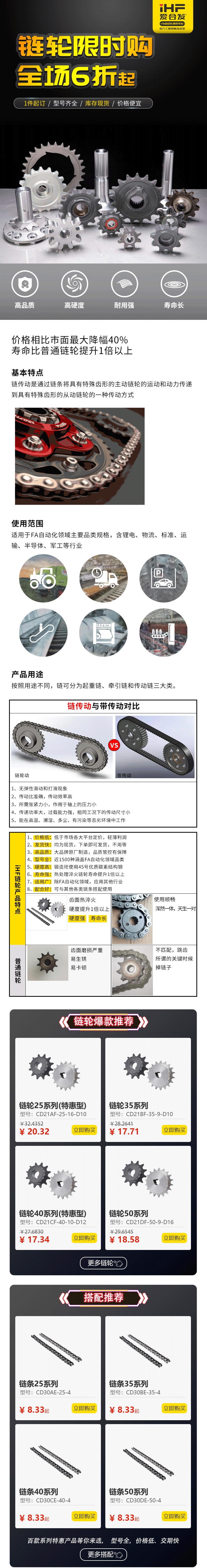 特惠现货：爱合发链轮链条省钱耐用！