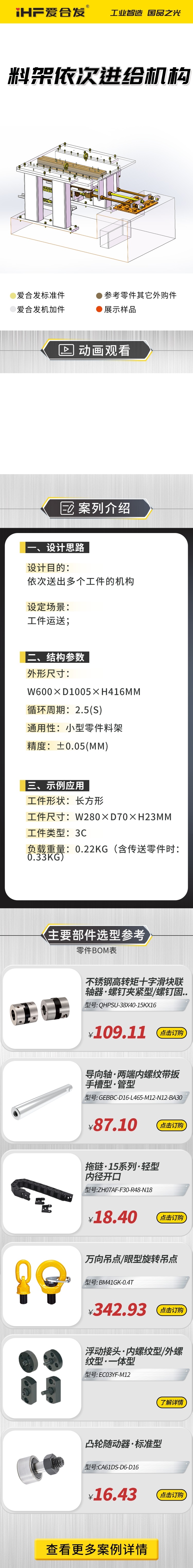 爱合发案例剖析：料杂架依次进给机构！
