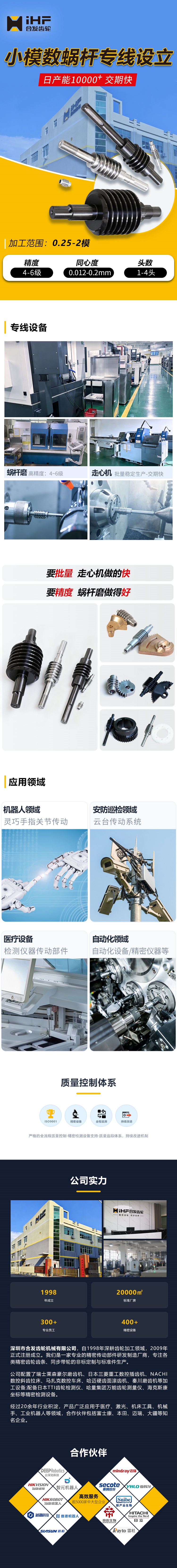   合发齿轮：小模数蜗杆专线设立，日产能10000+交期快